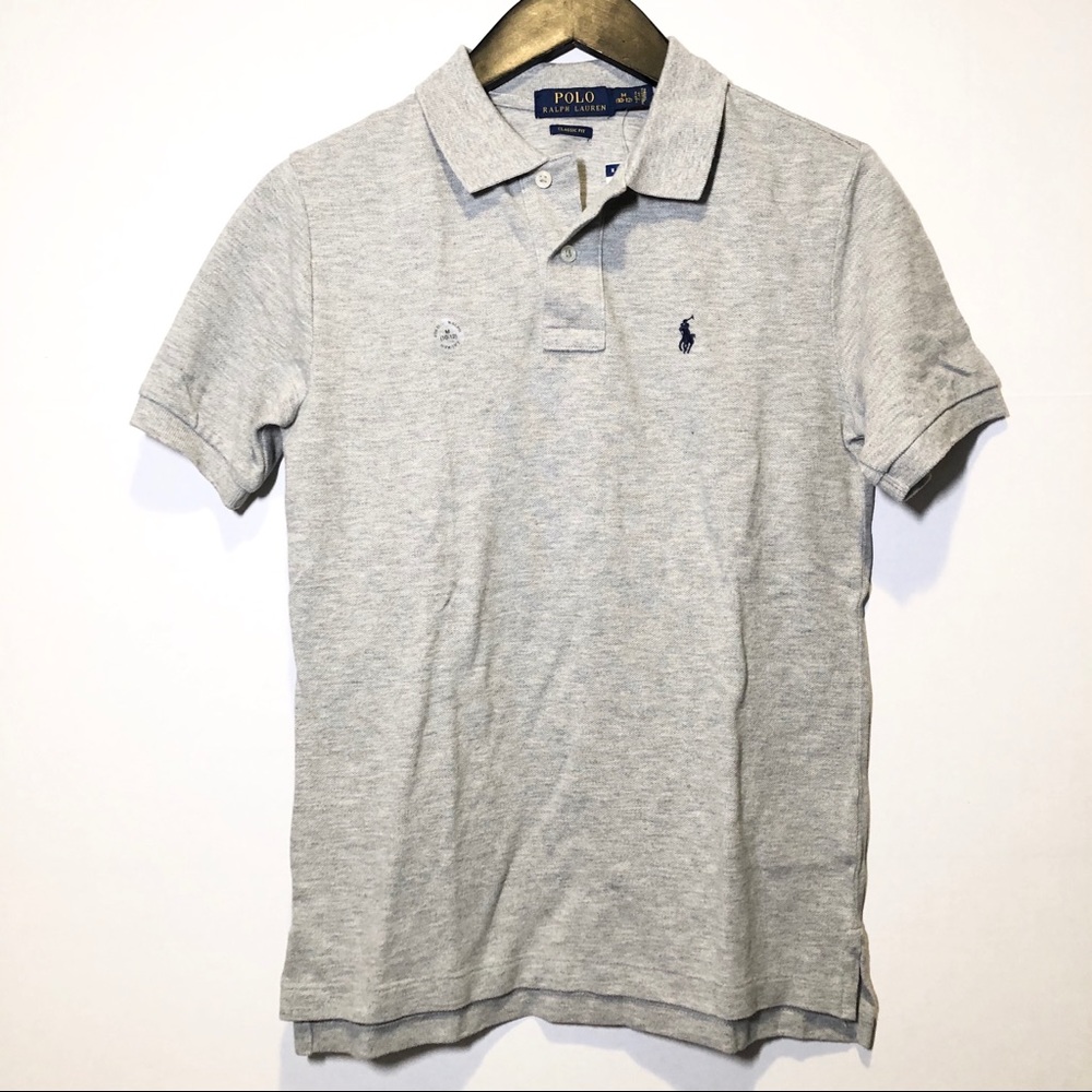 Boys Ralph Lauren Polo Shirt, Gray, M (10-12)